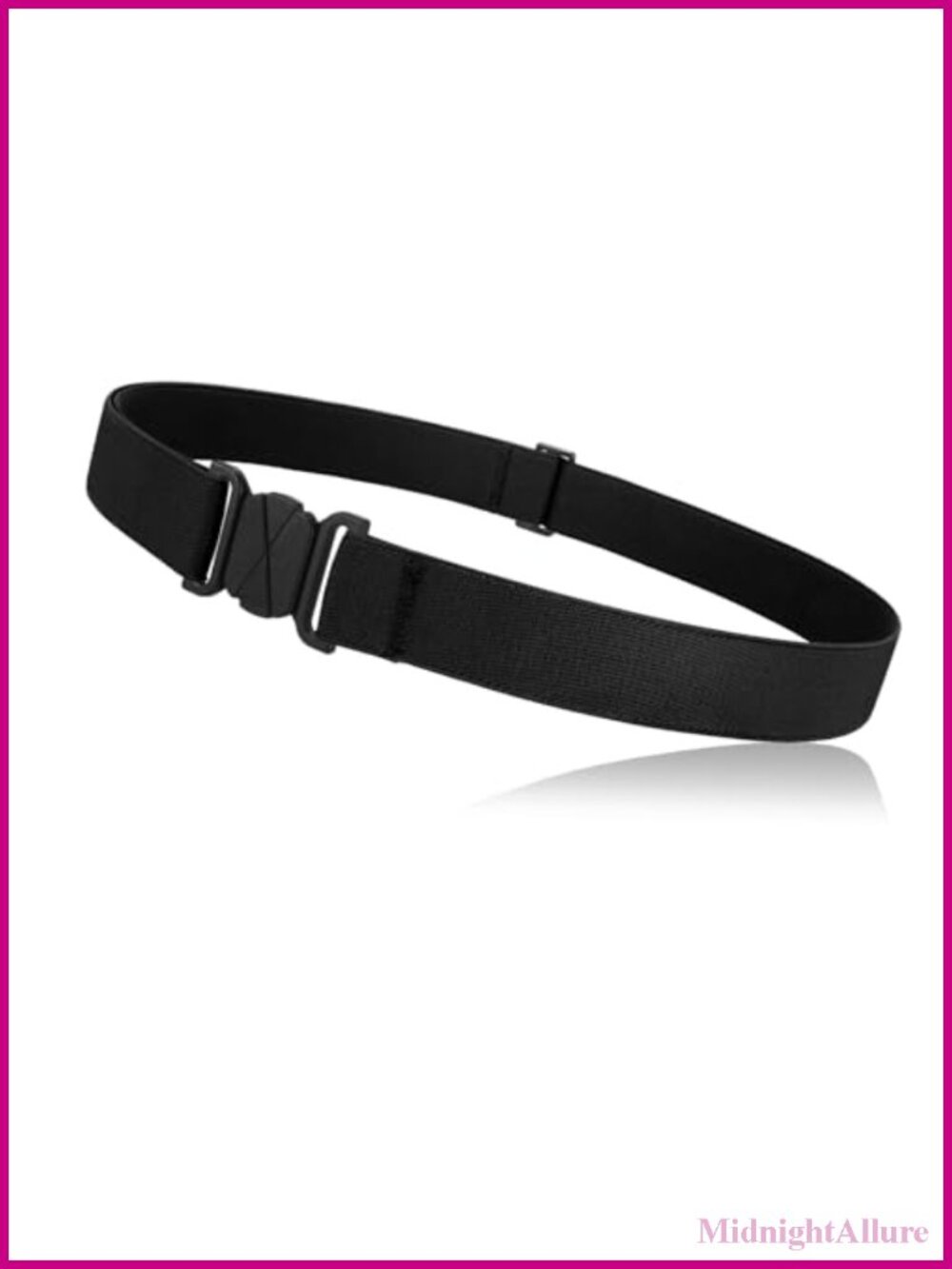 No Show Stretch Belt Flat Buckle Elastic Web Belt for Jeans Pants Dresses